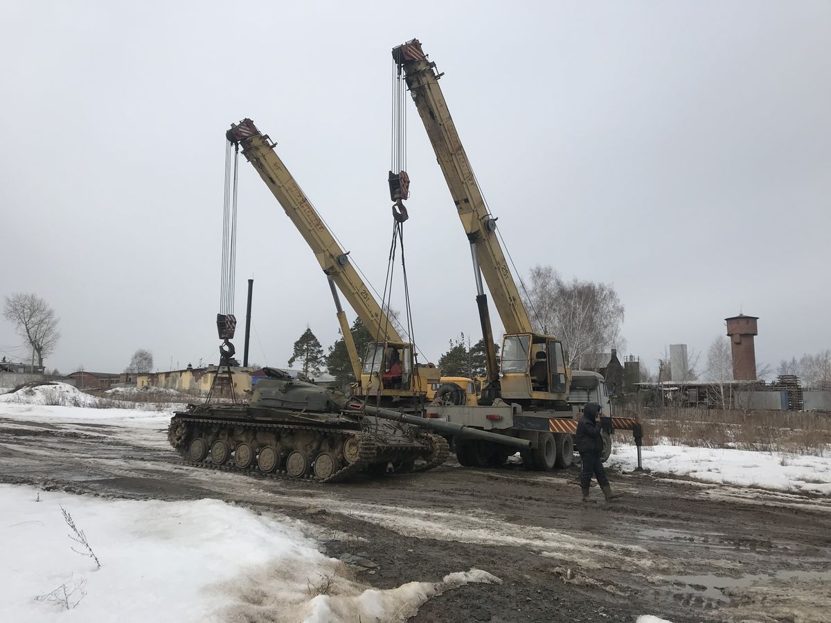 Работа автокрана на объекте